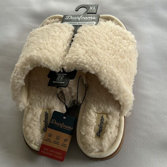 Fleece Slippers Womens XL 11 - 12 Memory Foam Dearfoams - Picture 1 of 4